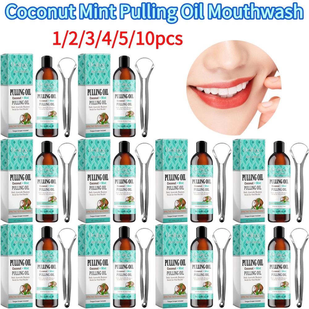 Teeth Whitening Oil Pulling - Aceite de extracción de menta de
