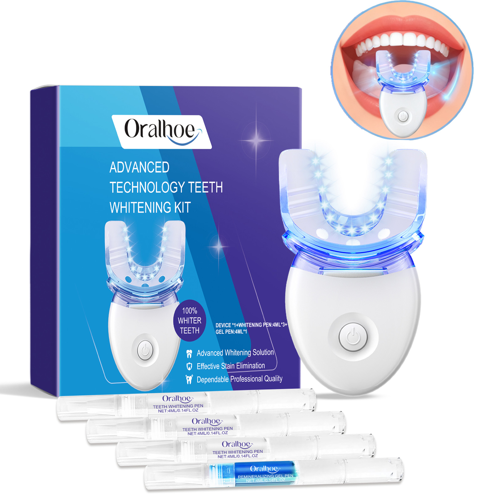 Teeth Whitening Remedies - Kit de luz LED para blanqueamiento