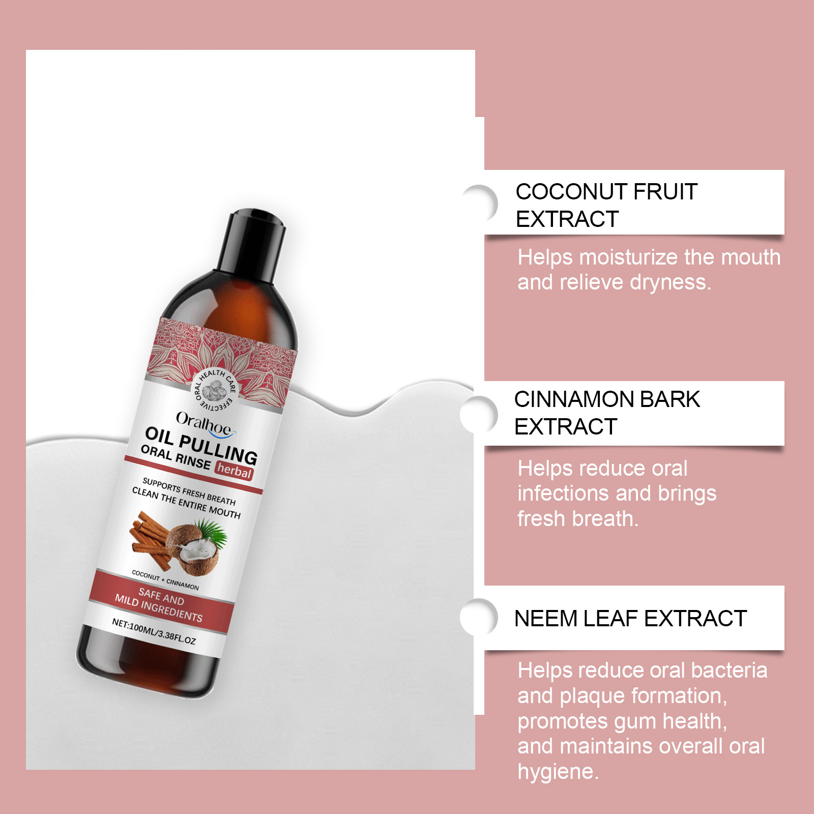 Aceite para tirar de coco, enj - Teeth Whitening Oil Pulling reseña y precio