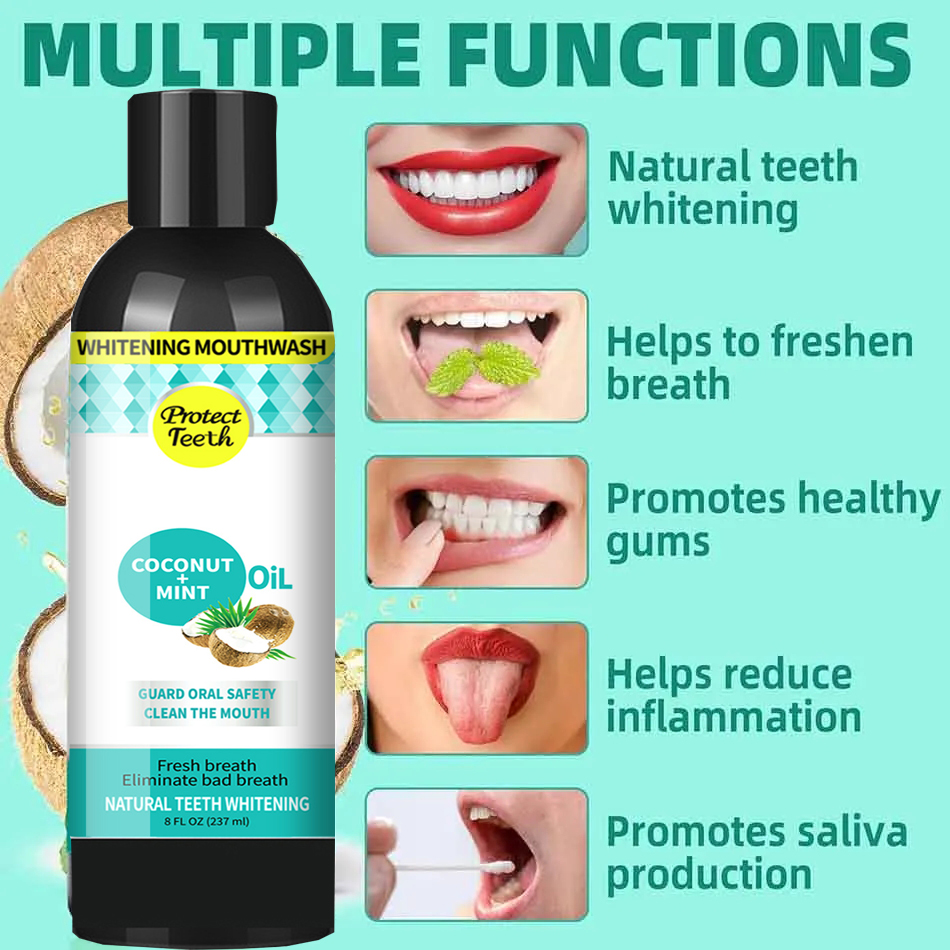 Aceite para tirar de menta y c - Teeth Whitening Oil Pulling reseña y precio