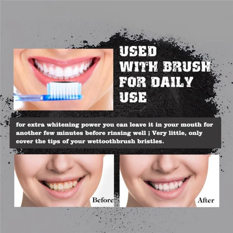 Polvo de carbón para dientes d - Whitening Powder Activated reseña y precio